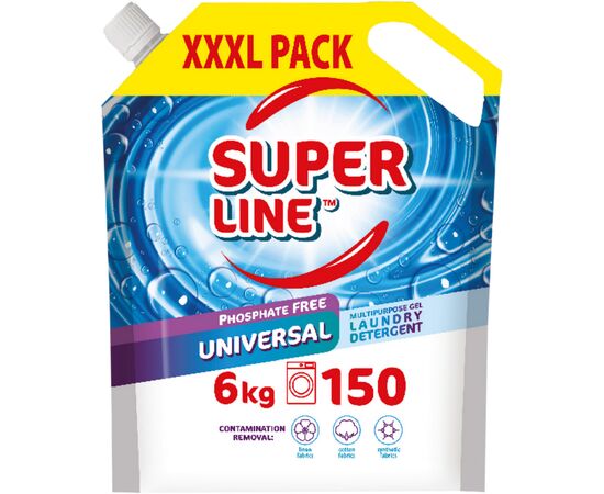 Гель для прання Sama Super Line Universal Для кольорових та білих тканин Дой-пак 6 кг (4820270631201)