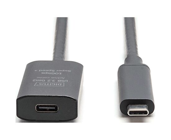 Дата кабель USB-С M/F 5.0m USB3.2 Gen2 Active 10G Digitus (DA-73112), изображение 2 Дата кабель USB-С M/F 5.0m USB3.2 Gen2 Active 10G Digitus (DA-73112), изображение 2