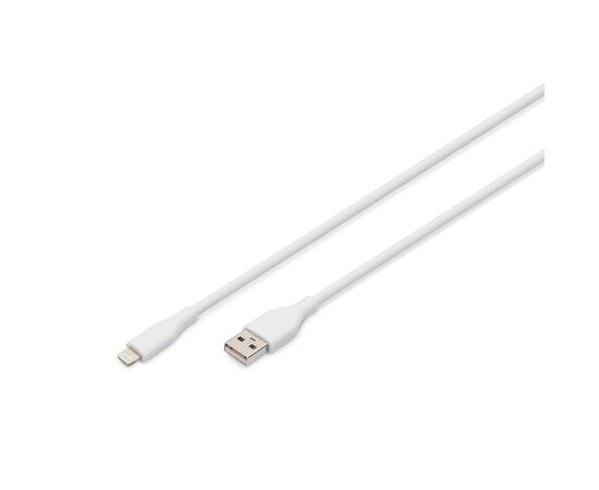 Дата кабель USB 2.0 AM to Lightning 2.0m 12W white Digitus (AK-600108-020-W)