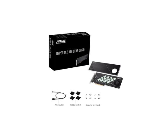 Плата расширения ASUS Hyper M.2 X16 PCIe 5.0 Expansion Card GEN 5 (90MC0CY0-M0EAY0), изображение 2 Плата расширения ASUS Hyper M.2 X16 PCIe 5.0 Expansion Card GEN 5 (90MC0CY0-M0EAY0), изображение 2