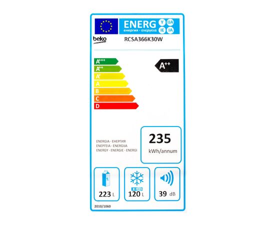 Холодильник Beko RCSA366K30W, изображение 4 Холодильник Beko RCSA366K30W, изображение 4