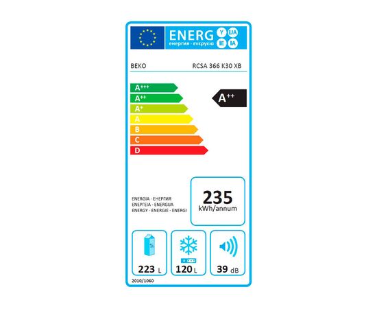 Холодильник Beko RCSA366K30XB, изображение 3 Холодильник Beko RCSA366K30XB, изображение 3