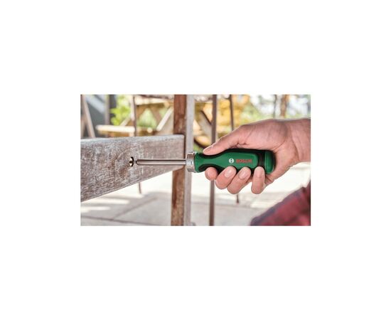 Набор отверток Bosch с трещоткой, 12 насадок, рукоятка PC+ABS+TPR, 207мм, сталь CrV (1.600.A03.2V0), изображение 5 Набор отверток Bosch с трещоткой, 12 насадок, рукоятка PC+ABS+TPR, 207мм, сталь CrV (1.600.A03.2V0), изображение 5