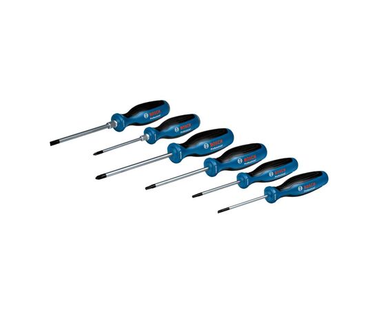 Отвертка Bosch набор 6шт, SL 3.5, 6.5 мм, Т15х75мм, Т20х100мм, PH1x100мм, PZ2x125 мм (1.600.A02.CV3)