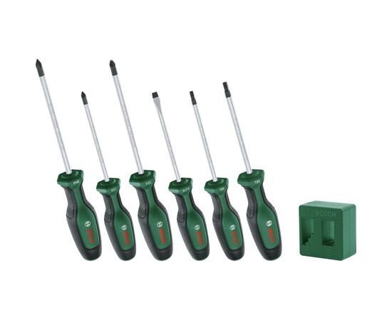 Набір викруток Bosch набір 6шт, SL 4 мм, PH2х125 мм, PZ1х100 мм, PZ2х125 мм, Т20х100, Т25х100 (1.600.A02.W7L)
