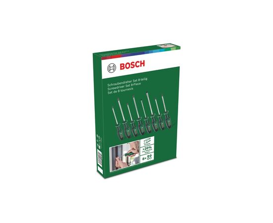 Набор отверток Bosch набор 8шт, SL 4, 6.5 мм, PH1х100 мм, PH2х125 мм, PZ1х100 мм, PZ2х125 мм, Т20х (1.600.A02.BX8), изображение 6 Набор отверток Bosch набор 8шт, SL 4, 6.5 мм, PH1х100 мм, PH2х125 мм, PZ1х100 мм, PZ2х125 мм, Т20х (1.600.A02.BX8), изображение 6