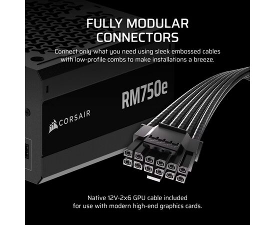 Блок питания Corsair 750W RM750e (CP-9020295-EU), изображение 9 Блок питания Corsair 750W RM750e (CP-9020295-EU), изображение 9