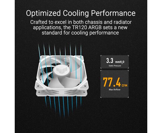 Кулер для корпуса ASUS TUF GAMING TR120 FAN ARGB WHITE (90DA0093-B09000), изображение 11 Кулер для корпуса ASUS TUF GAMING TR120 FAN ARGB WHITE (90DA0093-B09000), изображение 11