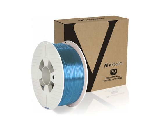 Пластик для 3D-принтера Verbatim PETG, 1.75 мм, 1 кг, Blue Transparent (55056), зображення 2 Пластик для 3D-принтера Verbatim PETG, 1.75 мм, 1 кг, Blue Transparent (55056), зображення 2