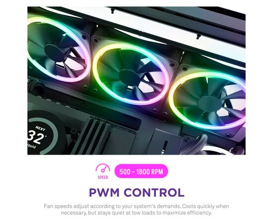 Кулер до корпусу NZXT F120RGB Duo-120mm Dual-sideRGB Fan-Tripl (RF-D12TF-B1), зображення 11 Кулер до корпусу NZXT F120RGB Duo-120mm Dual-sideRGB Fan-Tripl (RF-D12TF-B1), зображення 11