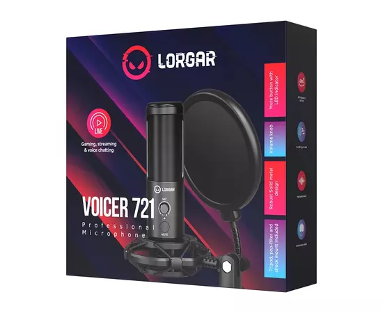 Микрофон Lorgar Voicer 721 (LRG-CMT721), изображение 11 Микрофон Lorgar Voicer 721 (LRG-CMT721), изображение 11