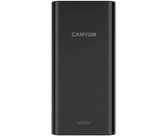 Батарея универсальная Canyon 20000mAh, Input 5V/2A, Output 5V/2.1A(Max), Black (CNE-CPB2001B)