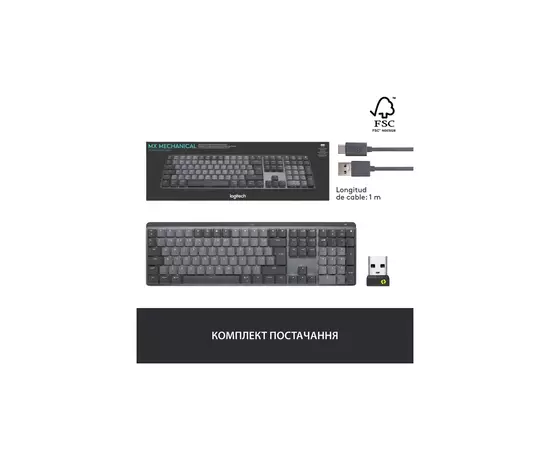 Клавиатура Logitech MX Mechanical Wireless Illuminated Performance Graphite (920-010757), изображение 11 Клавиатура Logitech MX Mechanical Wireless Illuminated Performance Graphite (920-010757), изображение 11