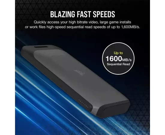 Накопитель SSD USB 3.2 2TB Corsair (CSSD-EX100U2TB), изображение 4 Накопитель SSD USB 3.2 2TB Corsair (CSSD-EX100U2TB), изображение 4