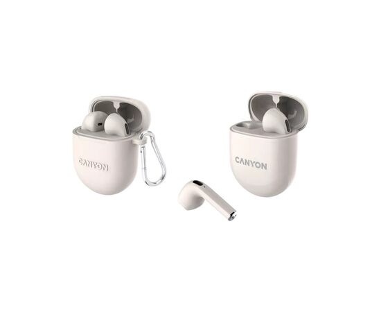 Наушники Canyon TWS-6 Beige (CNS-TWS6BE), изображение 4 Наушники Canyon TWS-6 Beige (CNS-TWS6BE), изображение 4