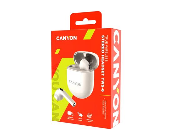 Наушники Canyon TWS-6 Beige (CNS-TWS6BE), изображение 6 Наушники Canyon TWS-6 Beige (CNS-TWS6BE), изображение 6