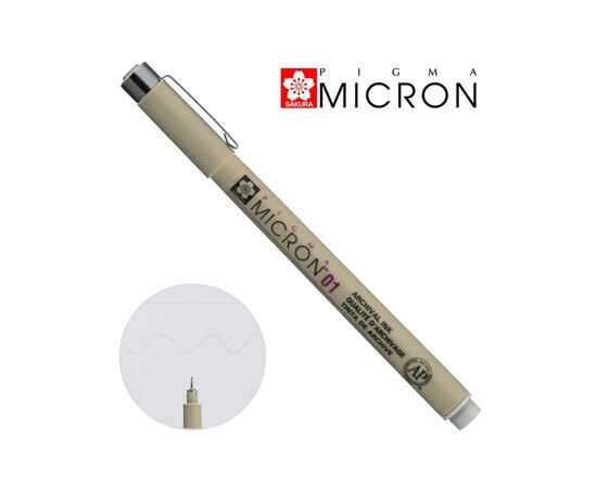 Лайнер Sakura Pigma Micron (0.1) 0,25 мм светло Серый (084511333659), изображение 4 Лайнер Sakura Pigma Micron (0.1) 0,25 мм светло Серый (084511333659), изображение 4