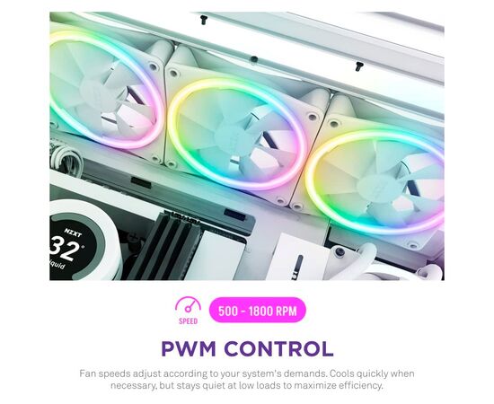 Кулер до корпусу NZXT F120RGB Duo-120mm Dual-sideRGB Fan-Tripl (RF-D12TF-W1), зображення 10 Кулер до корпусу NZXT F120RGB Duo-120mm Dual-sideRGB Fan-Tripl (RF-D12TF-W1), зображення 10