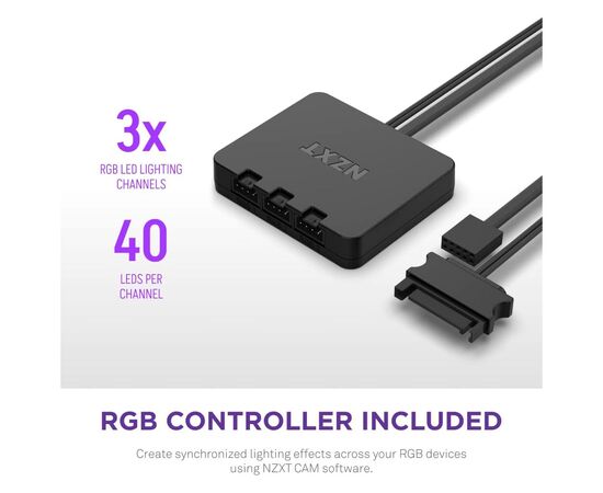 Кулер до корпусу NZXT F120RGB Duo-120mm Dual-sideRGB Fan-Tripl (RF-D12TF-W1), зображення 7 Кулер до корпусу NZXT F120RGB Duo-120mm Dual-sideRGB Fan-Tripl (RF-D12TF-W1), зображення 7