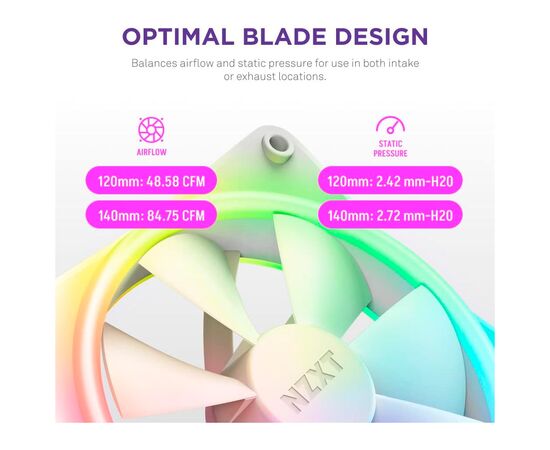 Кулер до корпусу NZXT F120RGB Duo-120mm Dual-sideRGB Fan-Tripl (RF-D12TF-W1), зображення 8 Кулер до корпусу NZXT F120RGB Duo-120mm Dual-sideRGB Fan-Tripl (RF-D12TF-W1), зображення 8