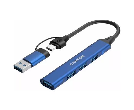 Концентратор Canyon hub DS-02 4in1 USB-A/C Blue (CNS-TDS02BL), изображение 4 Концентратор Canyon hub DS-02 4in1 USB-A/C Blue (CNS-TDS02BL), изображение 4