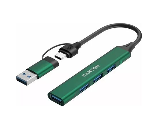 Концентратор Canyon hub DS-02 4in1 USB-A/C Green (CNS-TDS02GR), изображение 4 Концентратор Canyon hub DS-02 4in1 USB-A/C Green (CNS-TDS02GR), изображение 4