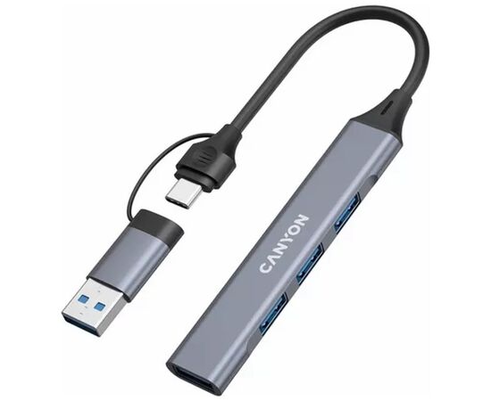 Концентратор Canyon hub DS-02 4in1 USB-A/C Grey (CNS-TDS02G), изображение 5 Концентратор Canyon hub DS-02 4in1 USB-A/C Grey (CNS-TDS02G), изображение 5