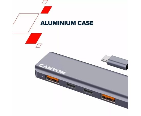 Концентратор Canyon hub DS-18 5in1 USB-C Grey (CNS-TDS18), изображение 11 Концентратор Canyon hub DS-18 5in1 USB-C Grey (CNS-TDS18), изображение 11