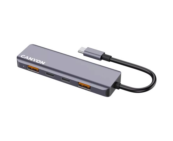 Концентратор Canyon hub DS-18 5in1 USB-C Grey (CNS-TDS18), изображение 2 Концентратор Canyon hub DS-18 5in1 USB-C Grey (CNS-TDS18), изображение 2