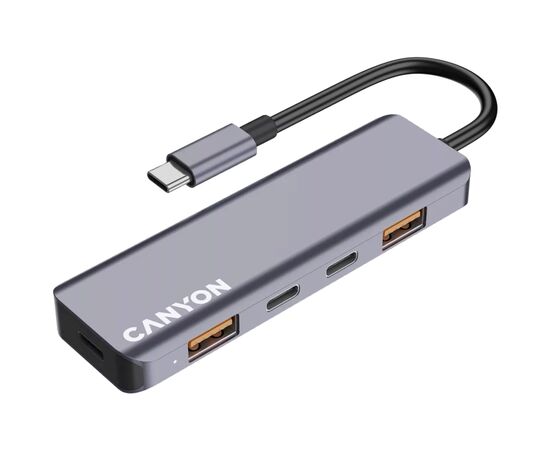 Концентратор Canyon hub DS-18 5in1 USB-C Grey (CNS-TDS18), изображение 3 Концентратор Canyon hub DS-18 5in1 USB-C Grey (CNS-TDS18), изображение 3