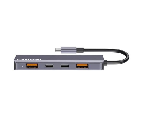 Концентратор Canyon hub DS-18 5in1 USB-C Grey (CNS-TDS18)