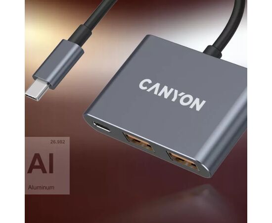 Концентратор Canyon hub DS-3 3in1 USB-C Dark Grey (CNS-TDS3), изображение 10 Концентратор Canyon hub DS-3 3in1 USB-C Dark Grey (CNS-TDS3), изображение 10