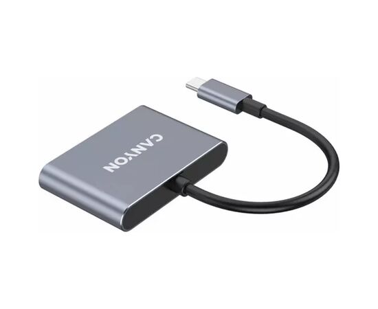 Концентратор Canyon hub DS-3 3in1 USB-C Dark Grey (CNS-TDS3), изображение 3 Концентратор Canyon hub DS-3 3in1 USB-C Dark Grey (CNS-TDS3), изображение 3