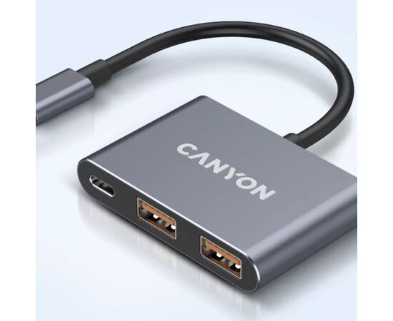 Концентратор Canyon hub DS-3 3in1 USB-C Dark Grey (CNS-TDS3), изображение 8 Концентратор Canyon hub DS-3 3in1 USB-C Dark Grey (CNS-TDS3), изображение 8