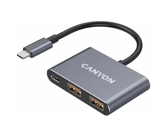 Концентратор Canyon hub DS-3 3in1 USB-C Dark Grey (CNS-TDS3)