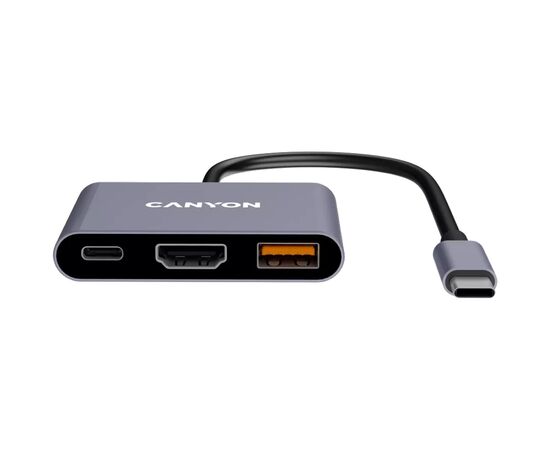 Концентратор Canyon hub DS-4 3in1 USB-C Grey (CNS-TDS4), изображение 2 Концентратор Canyon hub DS-4 3in1 USB-C Grey (CNS-TDS4), изображение 2