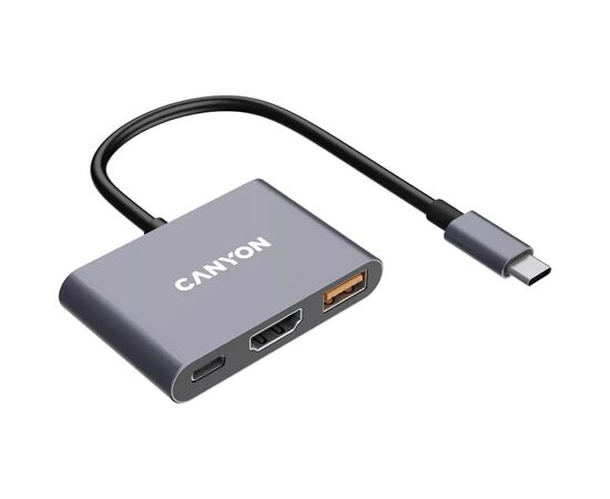 Концентратор Canyon hub DS-4 3in1 USB-C Grey (CNS-TDS4), изображение 4 Концентратор Canyon hub DS-4 3in1 USB-C Grey (CNS-TDS4), изображение 4