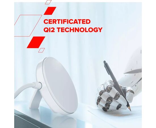 Зарядное устройство Canyon wireless charger WS-105 15W Qi2 White (CNS-WCS105W), изображение 12 Зарядное устройство Canyon wireless charger WS-105 15W Qi2 White (CNS-WCS105W), изображение 12