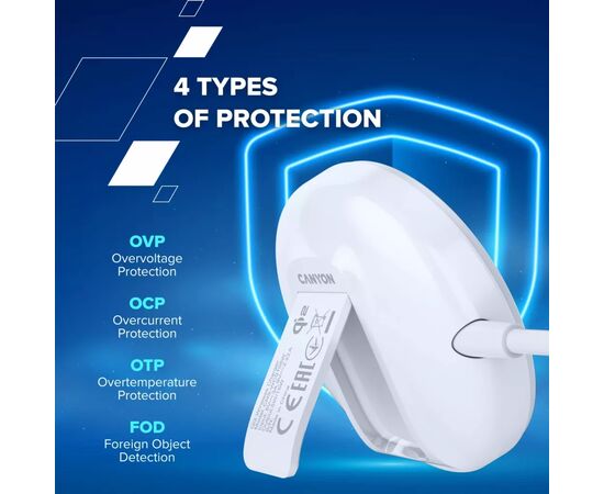Зарядное устройство Canyon wireless charger WS-105 15W Qi2 White (CNS-WCS105W), изображение 8 Зарядное устройство Canyon wireless charger WS-105 15W Qi2 White (CNS-WCS105W), изображение 8