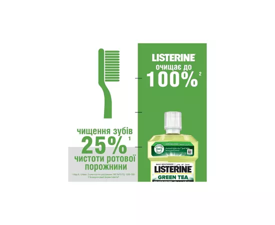 Ополаскиватель для полости рта Listerine Зеленый чай 250 мл (3574661253398/3574661253350), изображение 4 Ополаскиватель для полости рта Listerine Зеленый чай 250 мл (3574661253398/3574661253350), изображение 4