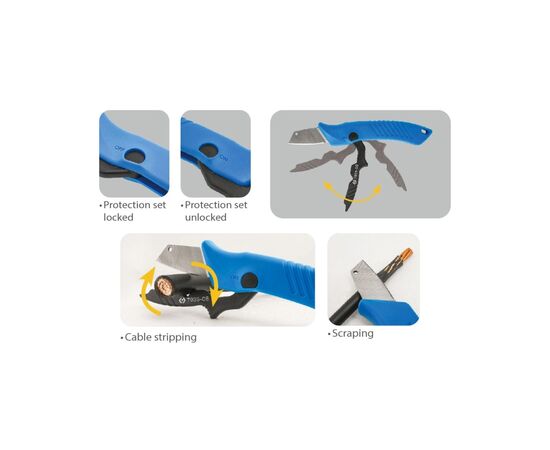 Нож монтажный KING TONY для кабелей, со сменным лезвием (7935-08), изображение 2 Нож монтажный KING TONY для кабелей, со сменным лезвием (7935-08), изображение 2