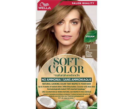 Краска для волос Wella Soft Color Безаммиачная 71 - Пепельный блонд (3614228865760), изображение 2 Краска для волос Wella Soft Color Безаммиачная 71 - Пепельный блонд (3614228865760), изображение 2