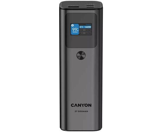 Батарея універсальна Canyon PB-2010 27000mAh PD/3.1/140Wh, in/out2xUSB-C PD/140W, outUSB-A/22.5W (CNE-CPB2010DG)