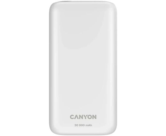 Батарея універсальна Canyon PB-301 30000mAh PD/20W, QC/3.0 (CNE-CPB301W)