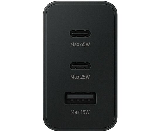 Зарядное устройство Samsung 2xUSB-С 65W PD PPS/USB-A Black (EP-T6530NBEGEU), изображение 3 Зарядное устройство Samsung 2xUSB-С 65W PD PPS/USB-A Black (EP-T6530NBEGEU), изображение 3