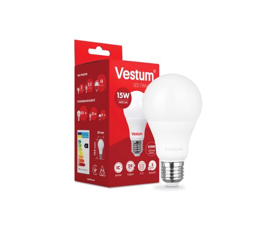 Лампочка Vestum G45 6W 4100K 220V E27 (1-VS-1201), изображение 2 Лампочка Vestum G45 6W 4100K 220V E27 (1-VS-1201), изображение 2