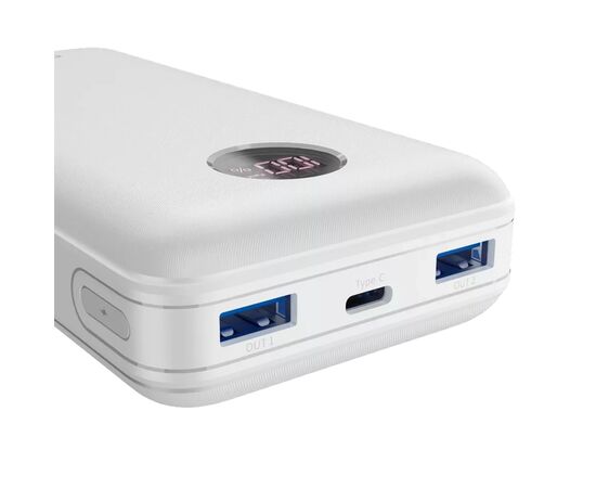 Батарея универсальная Canyon PB-2002 20000mAh, PD/20W, QC/3.0, White (CNE-CPB2002W), изображение 3 Батарея универсальная Canyon PB-2002 20000mAh, PD/20W, QC/3.0, White (CNE-CPB2002W), изображение 3
