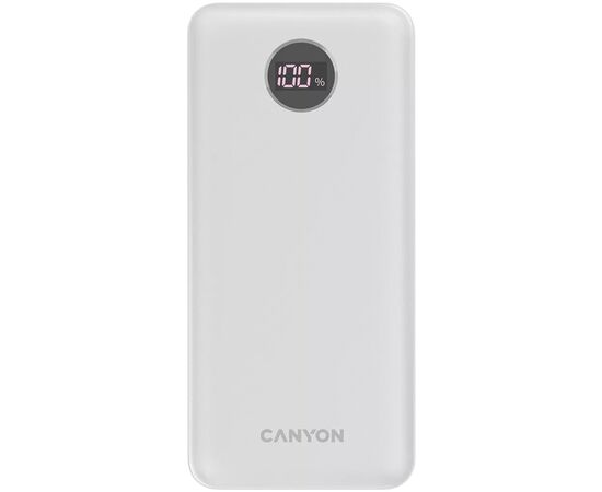 Батарея универсальная Canyon PB-2002 20000mAh, PD/20W, QC/3.0, White (CNE-CPB2002W)