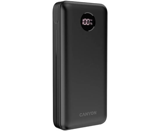 Батарея универсальная Canyon PB-2002 20000mAh, PD/20W, QC/3.0, Black (CNE-CPB2002B), изображение 2 Батарея универсальная Canyon PB-2002 20000mAh, PD/20W, QC/3.0, Black (CNE-CPB2002B), изображение 2
