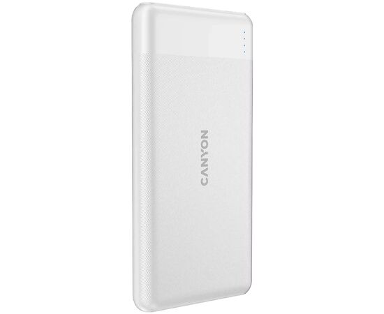 Батарея универсальная Canyon PB-109 10000 mAh PD/18W QC/3.0/20W White (CNE-CPB1009W), изображение 2 Батарея универсальная Canyon PB-109 10000 mAh PD/18W QC/3.0/20W White (CNE-CPB1009W), изображение 2